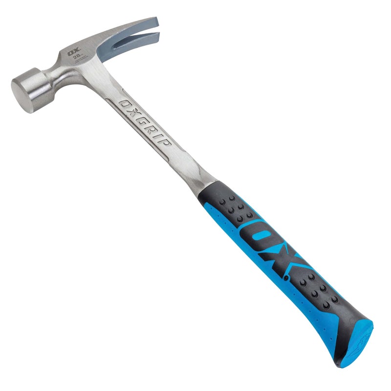 Ox Tools P083428 28 oz. Framing Hammer, Milled Face, Long Shock Reduction Handle, Straight Rip Claw, Non-Slip Gripâ€¦ - Image 1